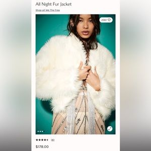 Free People All Night Fur Jacket - White